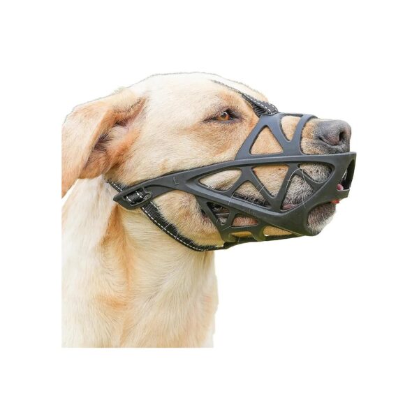 Soft Breathable Muzzle for Large Dogs with Adjustable Straps and Nylon Material