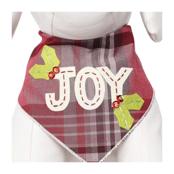 Soft Christmas Dog Bandana with Joyful Appliques for Medium to Large Breeds