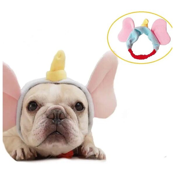 Soft Comfortable Elephant Headband for Dogs French Bulldogs Halloween Party Dressup