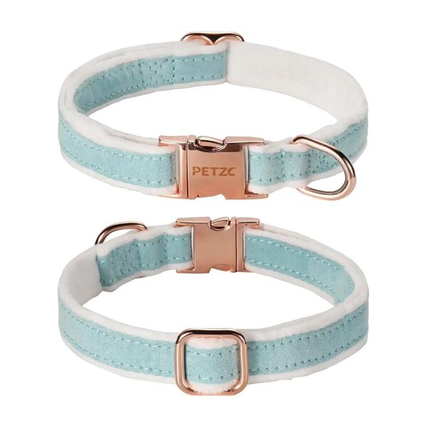 Soft & Comfy Adjustable Suede Dog Collar with Removable Bow for Small Medium Large Dogs