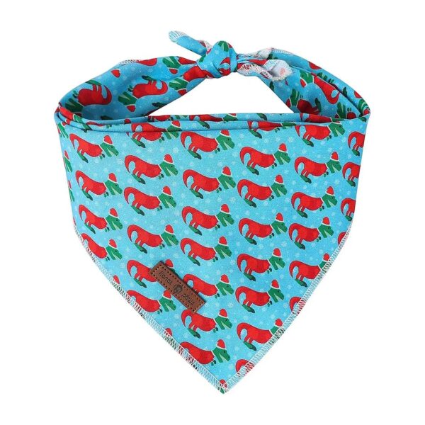 Soft Cotton Christmas Dog Bandanas for Small Medium Large Dogs Triangle Bibs Scarf Gift