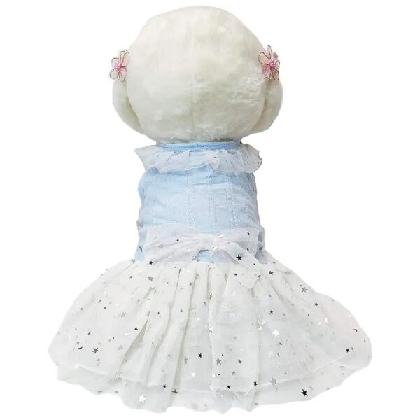 Soft Cotton Dog Princess Outfit with Elegant Bow and Skirt