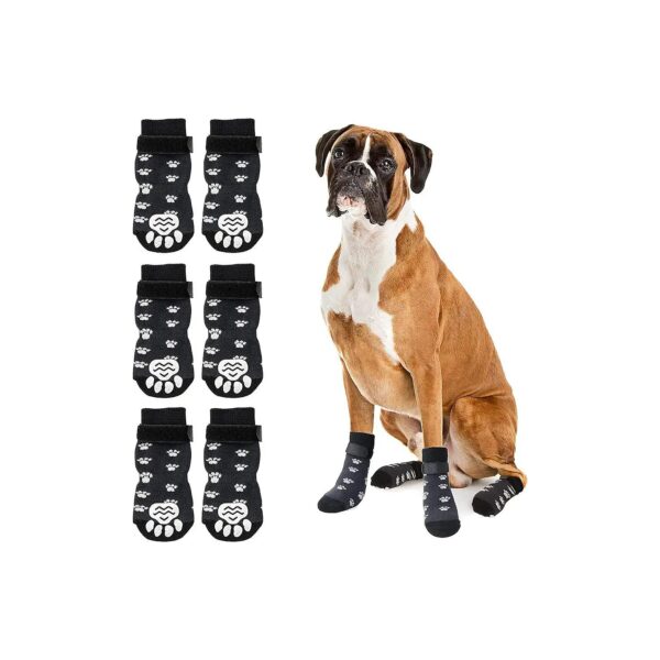 Soft Cotton Dog Socks with Paw Protector for Small Medium Large Dogs for Indoor Daily Use