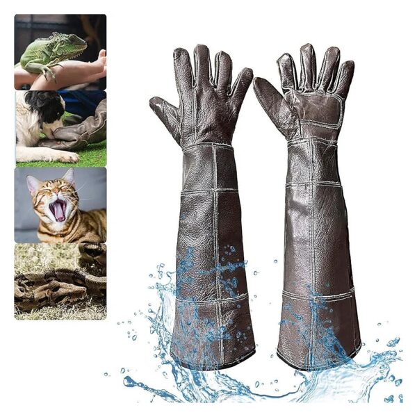 Soft Cowhide Waterproof Gloves for Cat Dog Rabbit Handling and Rescue