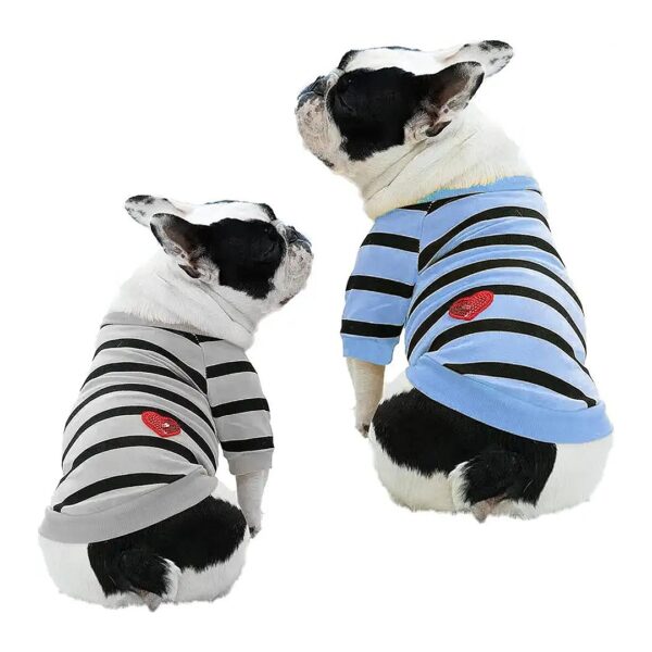 Soft Cozy Striped Dog Jumpers for Cats and Small Dogs Medium Size Rose