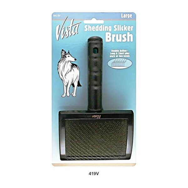 Soft Cushioned Pet Shedding Brush for Blacks and Grays Colors