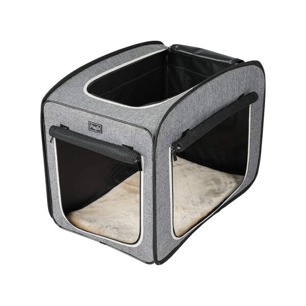 Soft Cushioned Pop Up Dog Crate for Medium Dogs with Portable Carrying Case