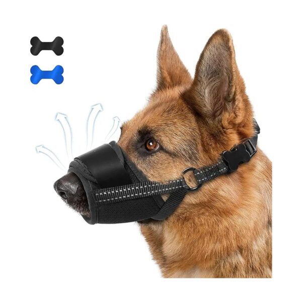 Soft Dog Muzzle for Large Breed Dogs Breathable Anti Biting Chewing Adjustable Strap