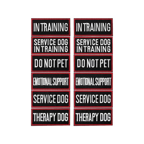 Soft Embroidered Dog Vest Patches for Service, Therapy, and Training