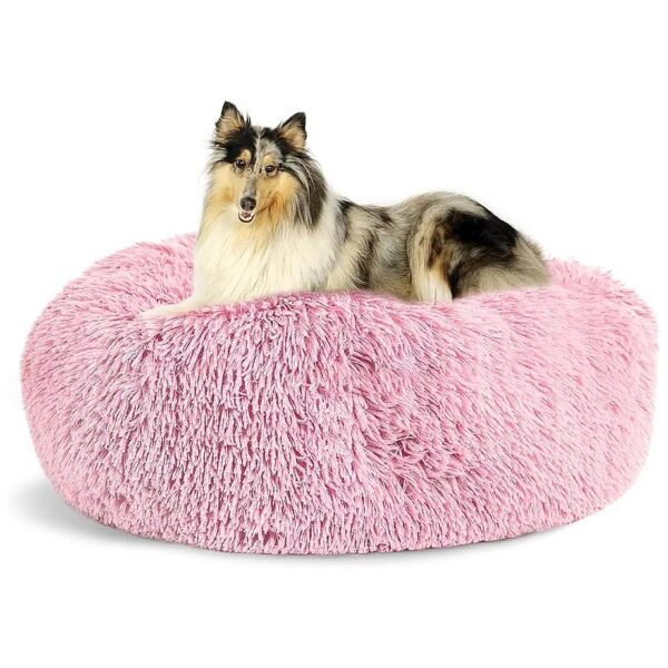 Soft Faux Fur Calming Dog Bed with Anti-Anxiety Design for Small to Large Dogs