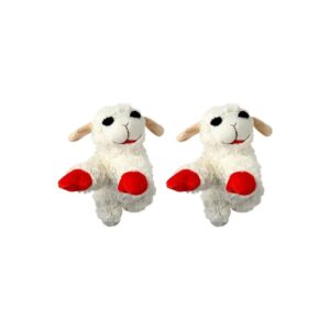 Soft Fleece Lamb Chop Squeaky Toys for Small Pets Pack of 2