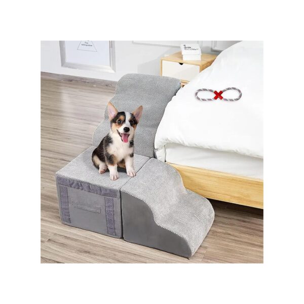 Soft Foam Pet Stairs for High Beds - Pet Ramp and Stair System for Small Dogs and Cats