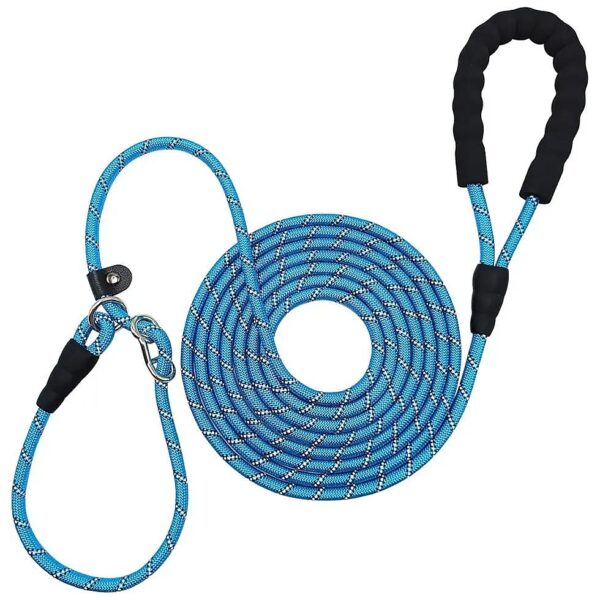 Soft Handle Reflective Nylon Dog Slip Leash for Medium Large Dog Training and Running