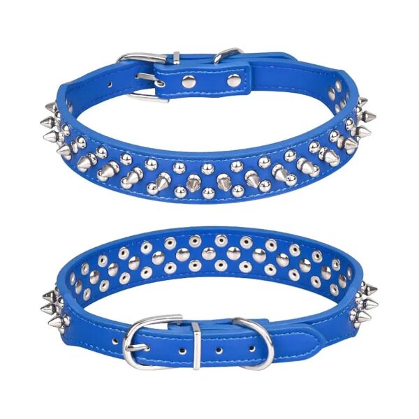 Soft Leather Puppy Collar with Studded Design for Puppy and Small Dogs