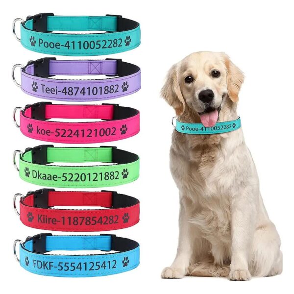 Soft Leather Waterproof Dog Collars with Adjustable Sizes for Small Medium Large Breeds