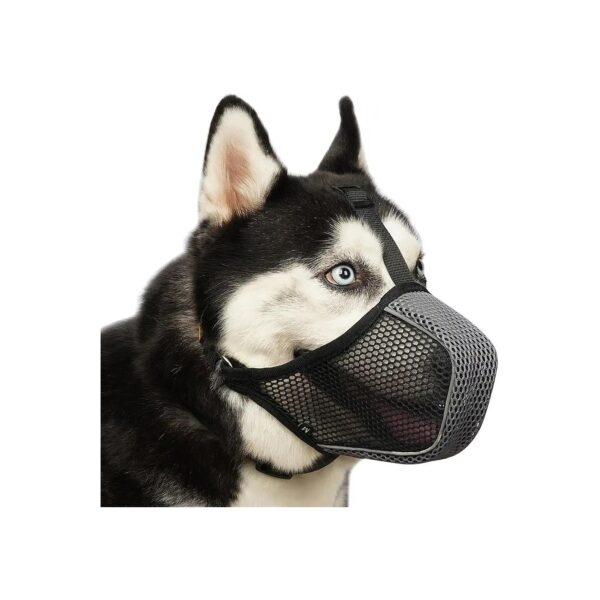 Soft Mesh Muzzle for Large Medium Small Dogs Ground Scavengers Breathable Reflective