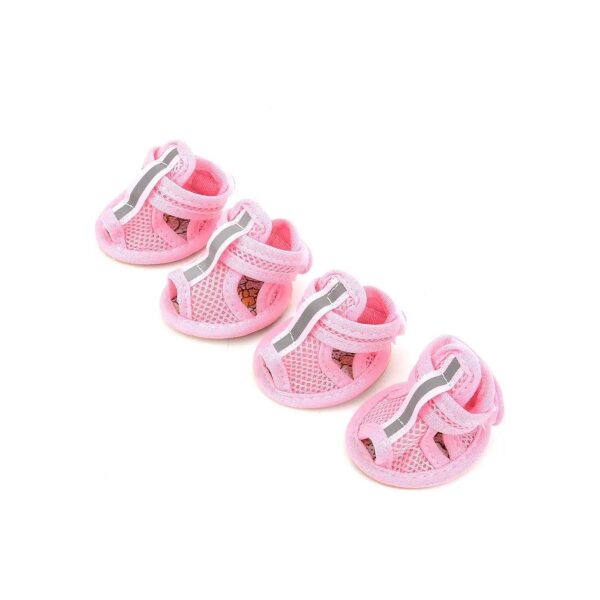 Soft Mesh Reflective Dog Sandals Anti Skid Paw Protector Summer Beach Walking Shoes