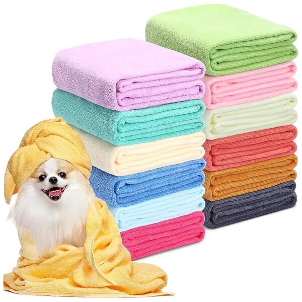 Soft Microfiber Dog Bath Towels for Small and Medium Dogs and Cats