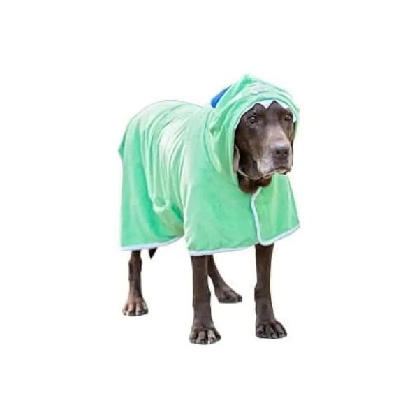 Soft Microfiber Dog Bathrobe with Monster Hoodie Design for Large Dogs