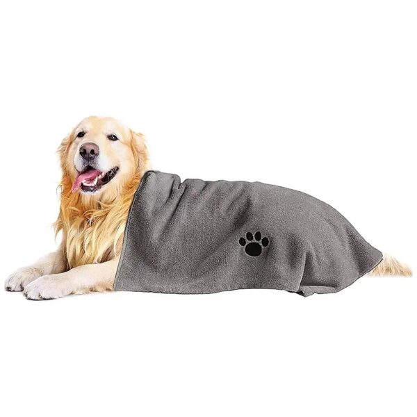 Soft Microfiber Dog Towel for Drying pets 40x6 Grey