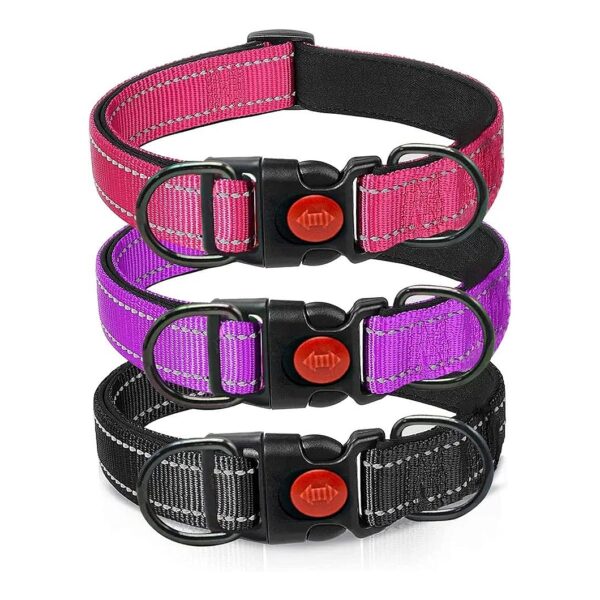 Soft Neoprene Padded Breathable Nylon Pet Collars for Small Medium Large Dogs