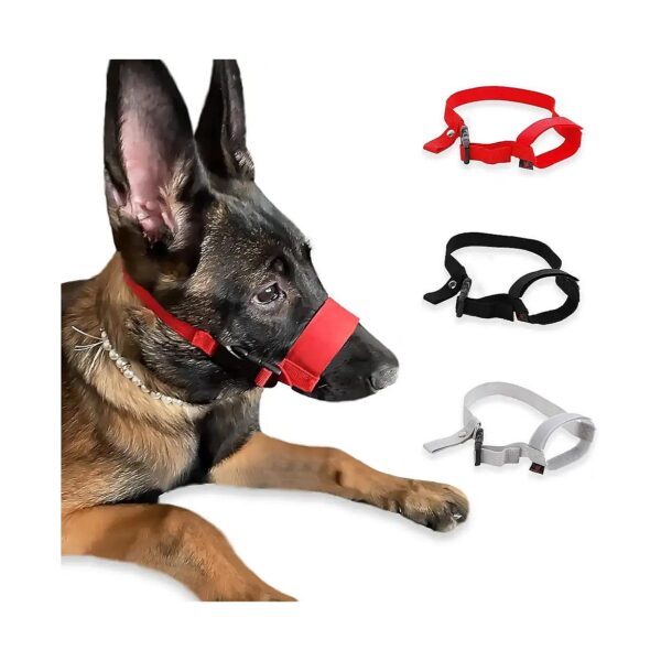 Soft Nylon Muzzle for Small Medium Large Dogs, Adjustable Loop and Buckle Closure