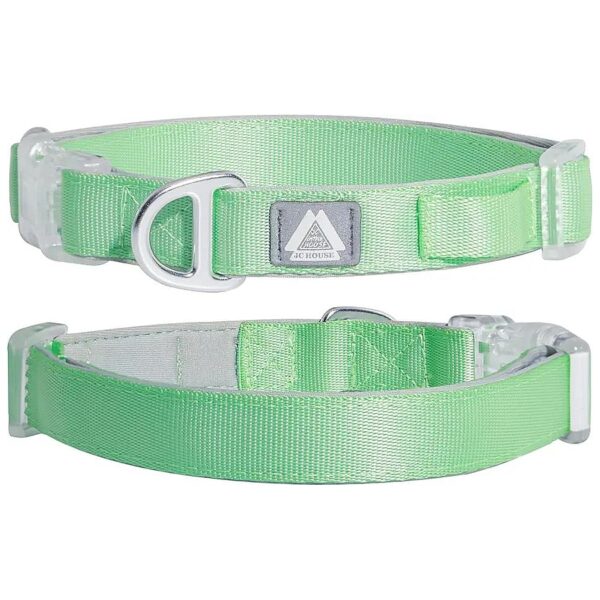 Soft Padded Dog Collar With Reflective Logo And LED Holder For Small Dogs