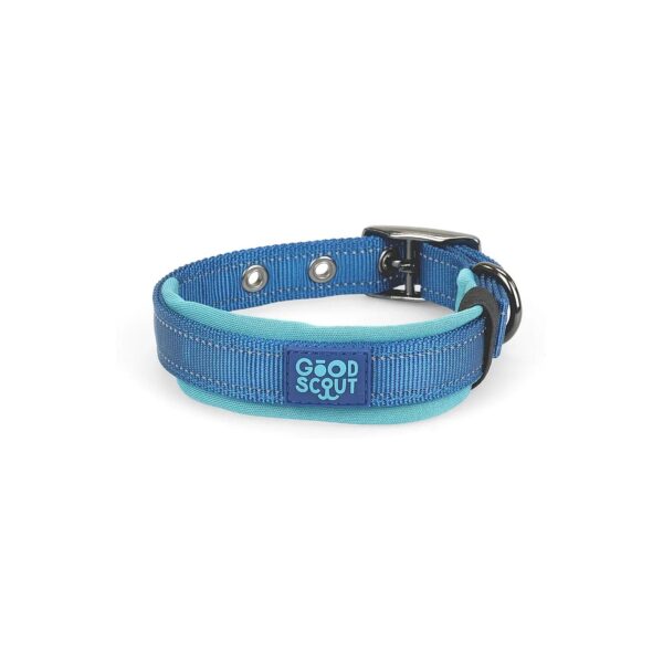 Soft Padded Dog Collar with Reflective Thread for Puppies and Adult Dogs Blue Sky