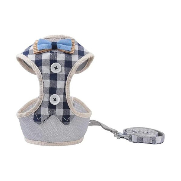 Soft Padded Mesh Puppy Harness with Adjustable Leash for Small Dogs and Cats