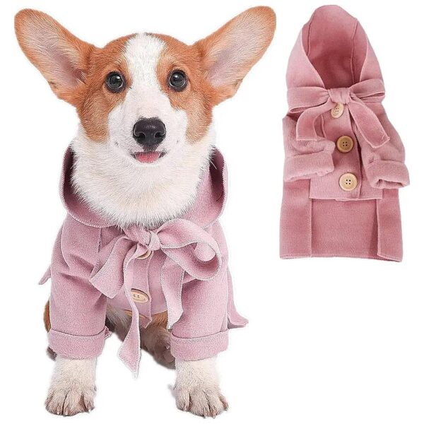 Soft Pink Dog Winter Coat with Hood for Small to Medium Size Dogs - Warm and Cozy