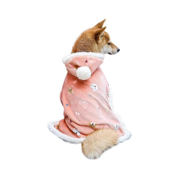 Soft Pink Fleece Dog Coat for Small Dogs Cats Multi-use Pet Apparel Clothes