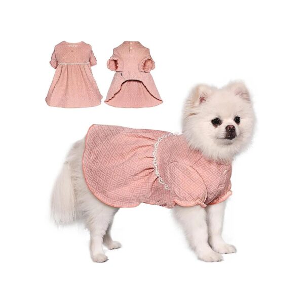 Soft Pink Princess Dress for Small Medium Dogs, Perfect Outdoor and Indoor Wear