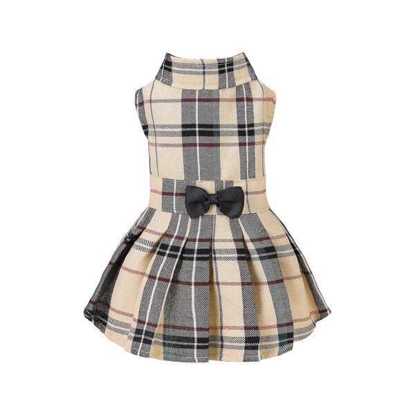 Soft Plaid Dog Dress for Small Breeds Cute Puppy Outfit