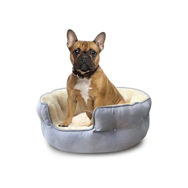 Soft Plush Pet Bed for Small Dogs and Kittens with Waterproof Oxford Bottom