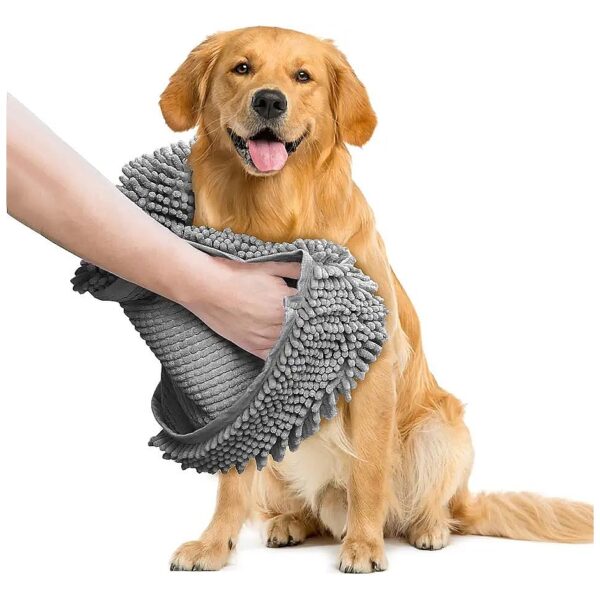 Soft Plush Wrap Chenille Bath Towels for Drying Large Pets and Small Puppies