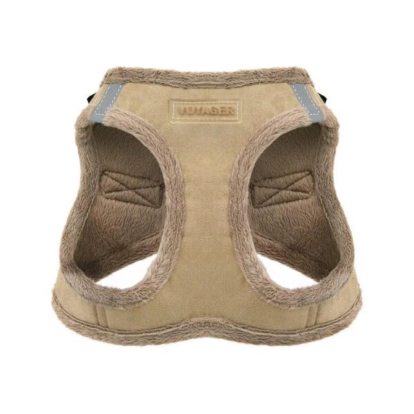 Soft Plush and Suede Dog Harness for Comfortable and Safe Walks on Small to Medium Pets