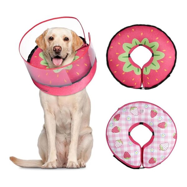 Soft Protective Cone Collar for Small Medium Large Dogs Cats After Surgery Recovery Red