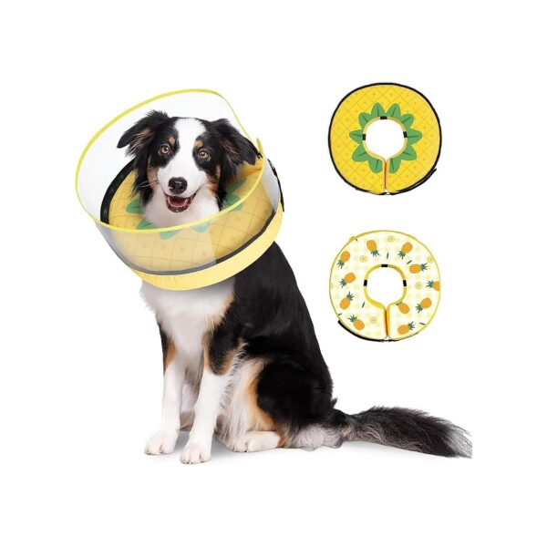 Soft Protective Inflatable Dog Cone Collar for After Surgery Recovery with Adjustable Fit