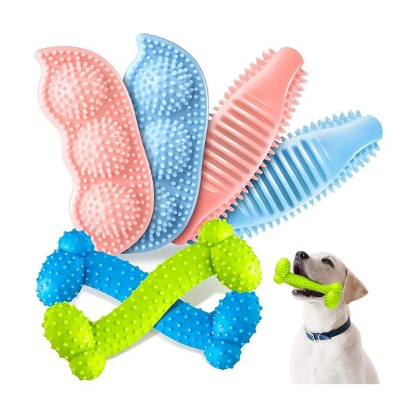 Soft Rubber Teething Toy Set for Puppies Relief Itching and Teeth Cleaning