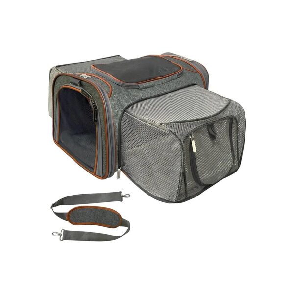 Soft Sided Airline Approved Pet Carrier with Expanding Space for Comfortable Travel