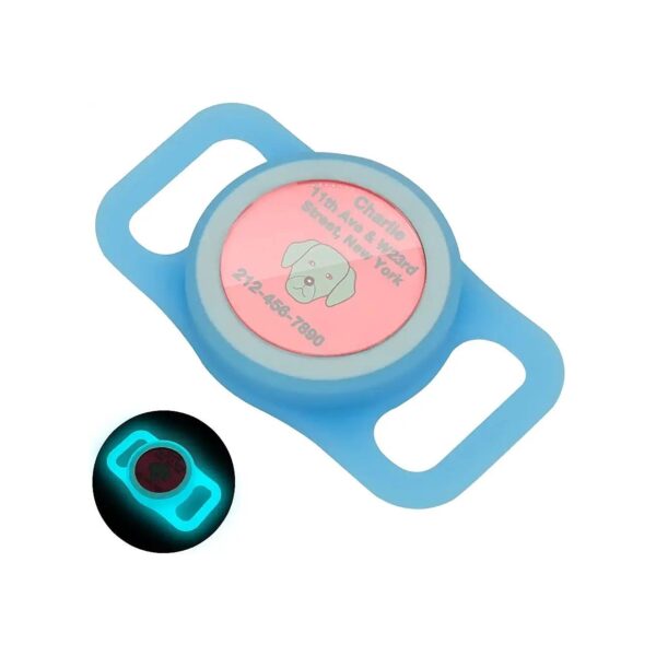 Soft Silicone Air Tag Cover with ID Tag Window and Secure Holder for Pet Collars