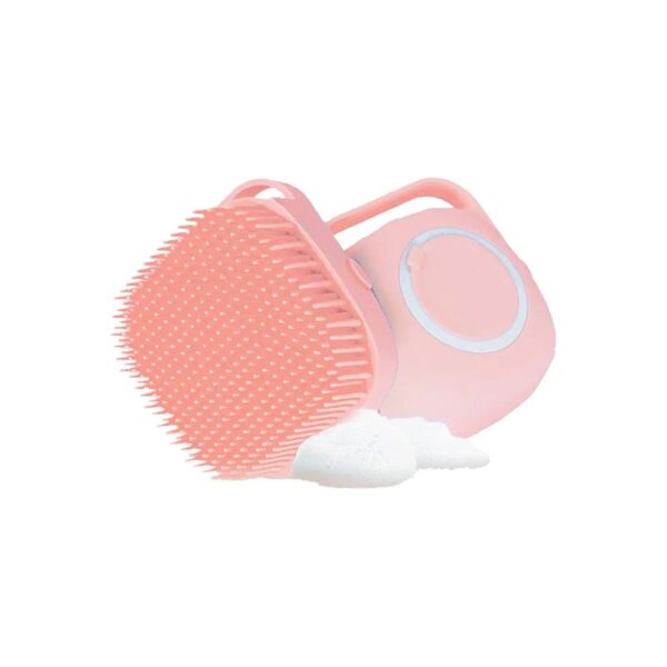 Soft Silicone Dog Bath Brush with Shampoo Dispenser for Comfortable Pet Grooming