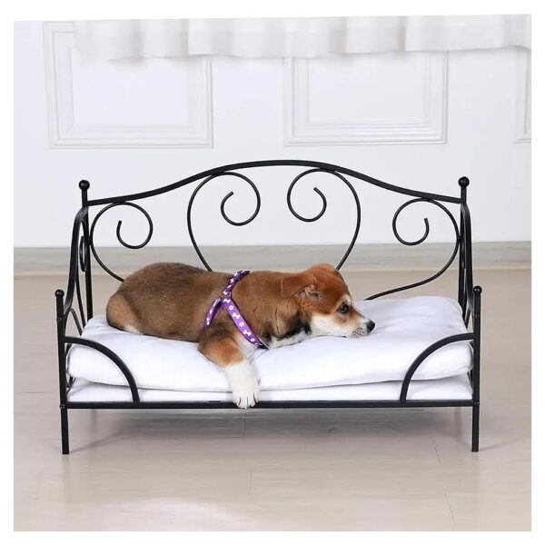 Soft Sleeping Pad Dog Pet Bed with Iron Frame and Soft Cushion for Relaxation