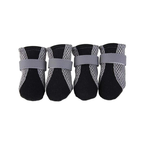 Soft Sole Black Dog Boots with Adjustable Straps Medium Size Anti-Slip Breathable Mesh