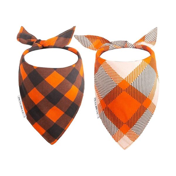 Soft Spun Polyester Puppy Bandanas Fall 2 Pack for Large Breed Dogs