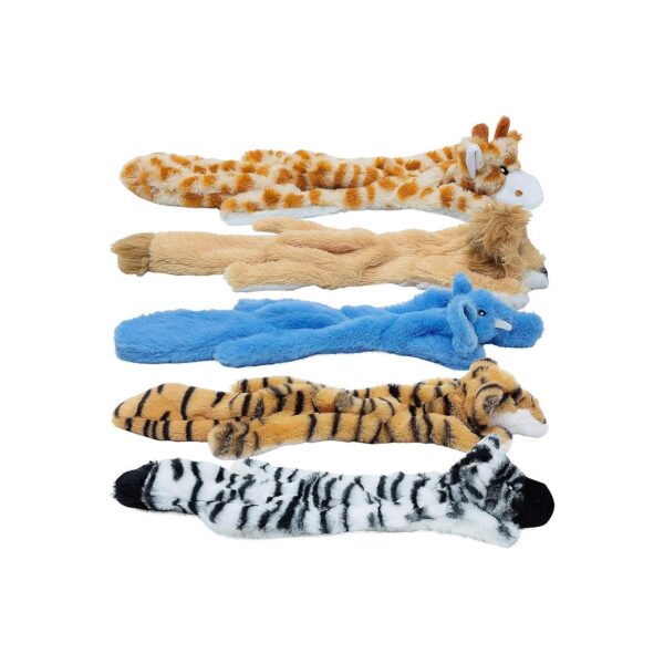 Soft Tough Squeaky No Stuffing Dog Toys for Small Medium Large Breeds 5 Pack Gift