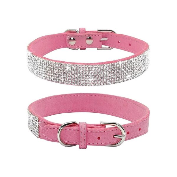 Soft Velvet Collar with Intricate Rhinestone Pattern for Small to Large Dogs and Cats