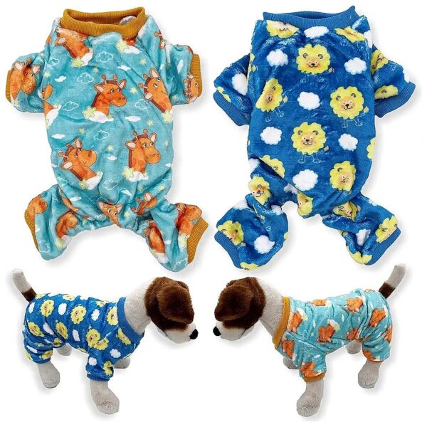 Soft Velvet Fleece Dog Pajamas for Small to Medium Breeds