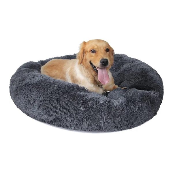 Soft Warm Calming Round Pet Bed for Large Dogs up to 150 Pounds