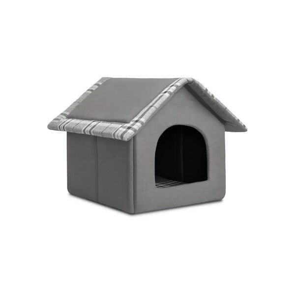 Soft Warm Pet Bed House for Cats and Small Dogs 16x16x15 inches Gray